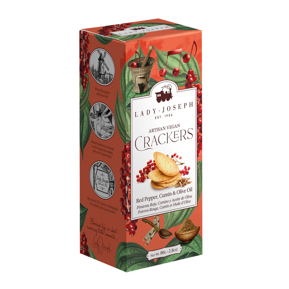 Red Pepper, Cumin &amp; Olive Oil Crackers - Vegan